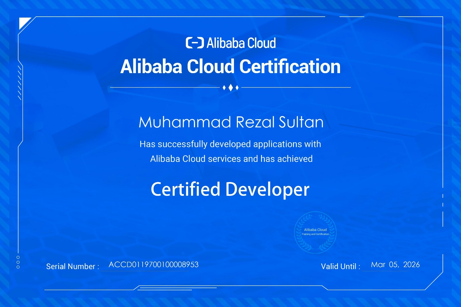 Alibaba Cloud Certified Developers